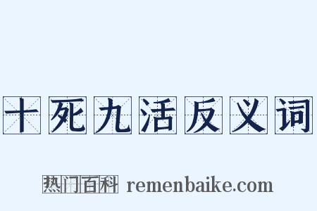 十死九活反义词是什么意思的图片